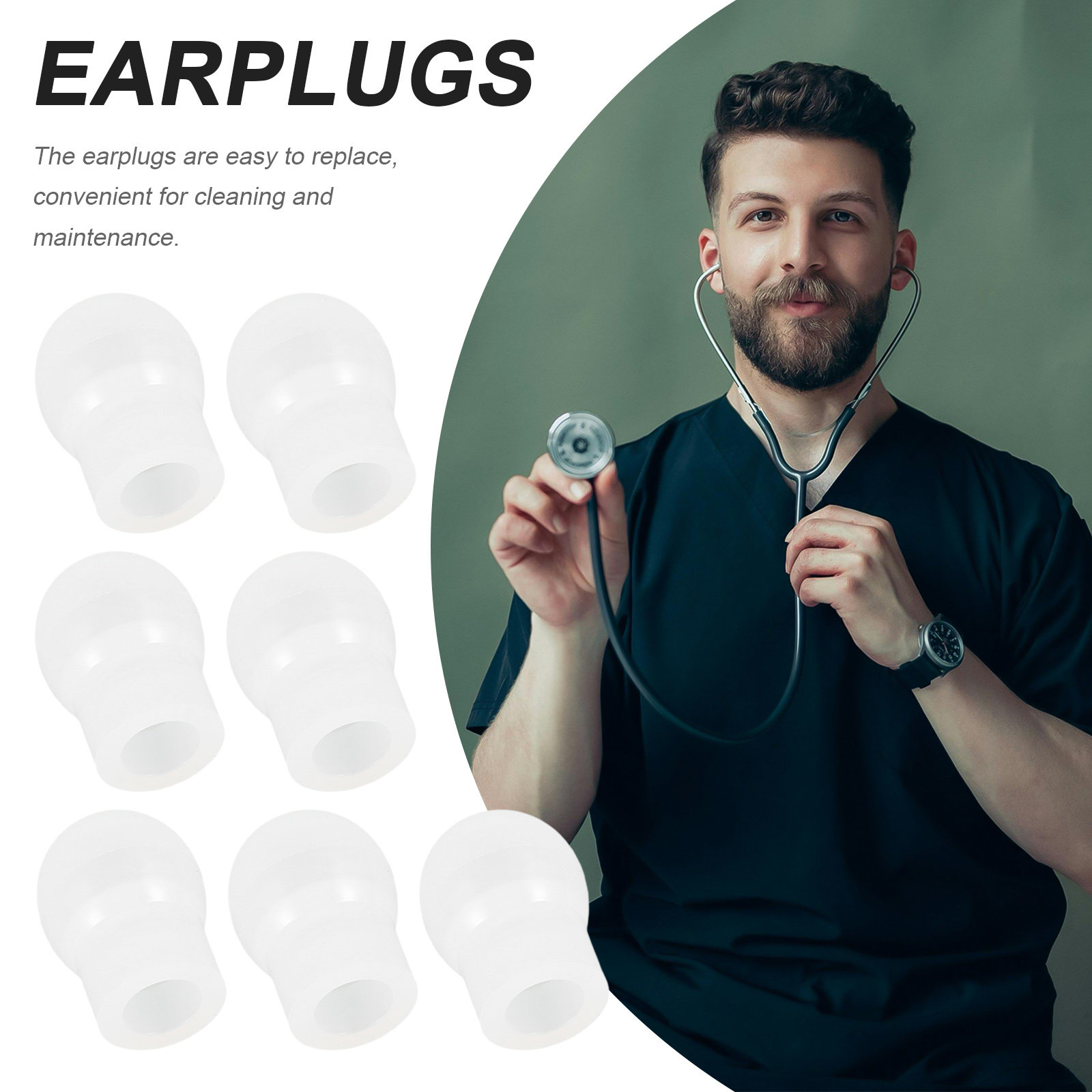 8 Buah Ujung Stetoskop Penggan - Silicone Ear Tip Replacement ulasan dan harga